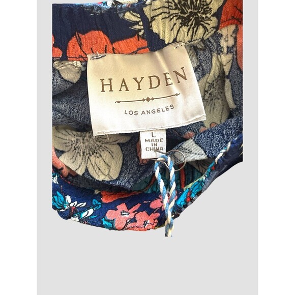 Hayden Los Angeles Floral Boho Waistband Front Tie Shorts Size Large Flowy NWT - Picture 4 of 5